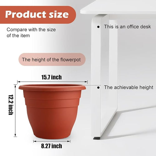 3 Pack Large 16 Inch Plastic Plant Pots - Image 2