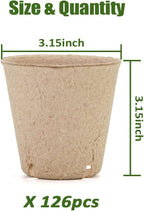 Peat Pot, 126 Packs 3.15 Inch Seed Starting Pots - Image 2