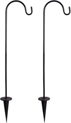 2 Pack Adjustable Shepherd Hooks, 26.77 Inch Stainless Steel Garden Stakes by CALIDAKA