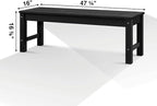 Psilvam Knight Bench, Two Person Outdoor Poly Lumber Patio Backless Bench - Image 3