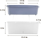 2 Pack Rectangular Planter 17 x 4.5 in Self Watering Planter Window Sill - Image 3