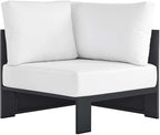 Modway Tahoe Aluminum Outdoor Sectional Corner Chair in Gray White - Image 3
