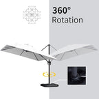 PURPLE LEAF 10' X 13' Patio Umbrella Outdoor Cantilever Rectangle Umbrella - Image 5