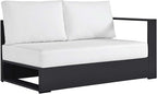 Modway Tahoe Aluminum Modular Right-Facing Outdoor Patio Loveseat in Gray White - Image 3