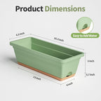 Window Box Planter, 6 Pack Plastic Vegetable Flower Window Planters Boxes 16 - Image 2