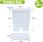 Growing Vegetable Planter Pot 3 Packs, 15 * 14.2 Inches Deep Rectangle Pots - Image 7