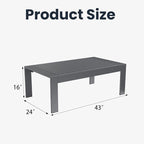 Outdoor Rectangle Patio Aluminum Coffee Tables - Image 3