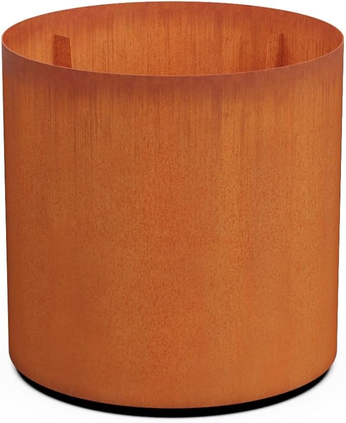 PLANTERCRAFT Corten Steel Metal Planter Box, Round Sizes, Modern Garden Steel by Plantercraft