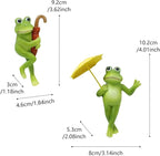 Set of 2 Funny Frog Statues Outdoor Flower Pot Hugger, Resin Hanging Frog - Image 6