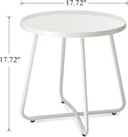 danpinera Outdoor Side Tables, Weather Resistant Steel Patio Side Table - Image 3