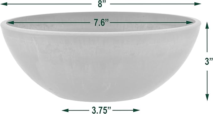 PSW Pot Collection M20C 8-inch Plastic/Stone/Wood Composite Low Bowl Planter – - Image 4