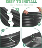 AHEONLAR 3 Pack 6×3×1ft Galvanized Raised Garden Beds, Oval Durable Planter - Image 4