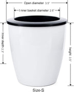 6 Pcs 3.5“ Self Watering Planter White Flower Pot, Flowers Plants, Small Mini - Image 3