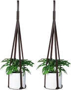 Plant Hangers PU Leather 2Pcs Hanging Planters by Sdjdhej