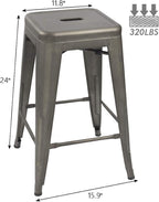 Devoko Metal Bar Stools 24" Indoor Outdoor Stackable Barstools Modern Style - Image 7