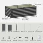 COMHOMA Galvanized Raised Garden Bed, Large Metal Planter Box - Image 7