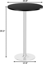 Flamaker Round Bistro Pub Table Modern Style Metal Base MDF Top Cocktail Bar - Image 3