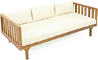 Merax Outdoor Solid Acacia Wood Daybed, 3 Seater Day Bed Couch Sofa - Image 8