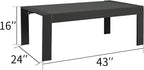 Solaste Aluminum Outdoor Coffee Table, All-Weather Rectangle Metal Patio Coffee - Image 2