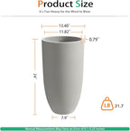 Tall Planters for Outdoor Plants, Large Concrete Flower Pots for Garden Front - Image 2