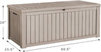 Devoko 150 Gallon Deck Box Resin Outdoor Storage Box Waterproof Storage - Image 2