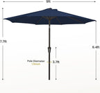 MEWAY 9ft Patio Umbrella Outdoor Table Umbrellas - Image 7