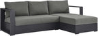 Modway Tahoe Modular Aluminum 2-Piece Outdoor Patio Furniture Gray Charcoal - Image 3