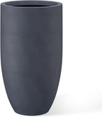 Kante 24 Inch Tall Round Concrete Planter, Large Indoor Outdoor Plant Pots by Kante