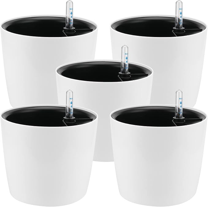 5 Pack 7 Inch Self Watering Planter by HEIHAK
