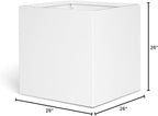 White Steel Planter Square Outdoor Planters Galvanized Steel Planter Box 26 - Image 8