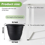 16 Inch Plant Pots Indoor Outdoor, 6 Pack Black Plastic Planters - Image 2