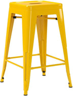 Devoko Metal Bar Stools 24" Indoor Outdoor Stackable Barstools Modern Style - Image 5