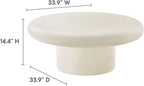 Modway Argos Round Concrete Coffee Table in White - Image 3