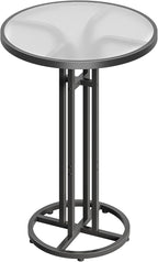 HOOBRO Bar Table, 23.6-Inch Round Pub Table, Frosted Glass Cocktail Table - Image 9