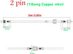 16AWG Waterproof Extension Cable, 9.84FT 2Pin Extension Lead Waterproof Cord - Image 3
