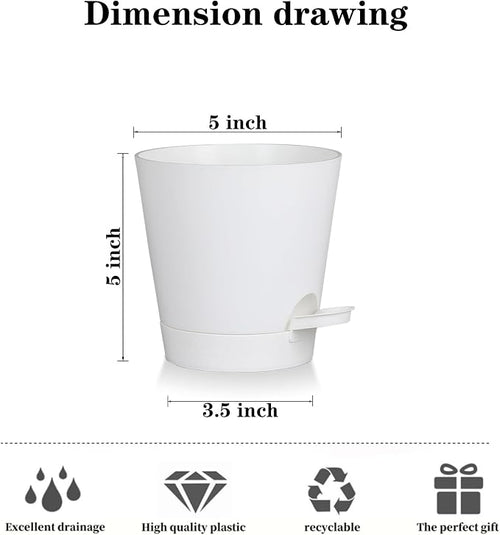 5 Pack 5 inch Self-Watering Pots, African Violets Planter - Image 2