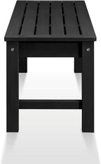 Psilvam Knight Bench, Two Person Outdoor Poly Lumber Patio Backless Bench - Image 6