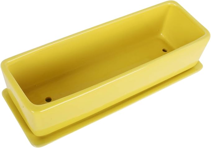 Vencer 14 Inch Rectangular Modern Minimalist Ceramic Succulent Planter Pot - Image 2