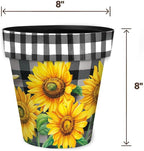 Briarwood Lane Checkered Sunflowers Decorative Small Planter - Image 5