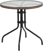 Flash Furniture Lila 28'' Round Glass Metal Table - Image 4