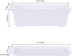 GREANER Plastic Flower Boxes Rectangle, 6 Pack Large Long Planter 16.9x7.48Inch - Image 2