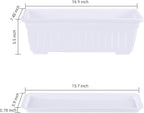 GREANER Rectangle Plastic Flower Boxes, 3 Pack Large Long Planter 16.9x7.48 - Image 3