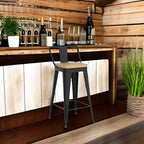 WENTMENT Metal Bar Stools Set of 4 Counter Height Barstools - Image 5