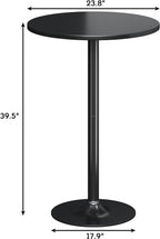 Flamaker Round Bistro Pub Table Modern Style Metal Base MDF Top Cocktail Bar - Image 3