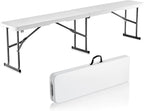 VEVOR Plastic Folding Bench, 6ft Portable Folding Bench, Smooth High Density by VEVOR