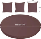 MICTONY Outdoor Daybed Cushion Cover, Sun Bed Cushion Cover, Outdoor Round Bed - Image 2