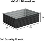 4x3x1ft Galvanized Raised Garden Bed, Outdoor Planter Box Metal Patio Kit - Image 2