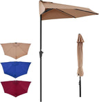 OLIXIS Half 9Ft Umbrella Outdoor Patio, Scalloped Patio Umbrella - Image 8