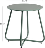 HollyHOME Round Metal Side Table, Rust-Resistant Patio Small Plant Stand - Image 3