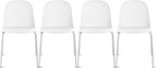 2xhome Modern Stackable Armless Dining Chair | Plastic Shell Seat by 2xhome